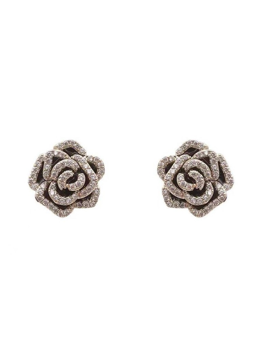 Accessories Retro Stage | Vintage Diamond Floral Earring