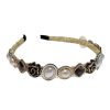 Accessories Retro Stage | Gold Shiny Pearl Gem Headband