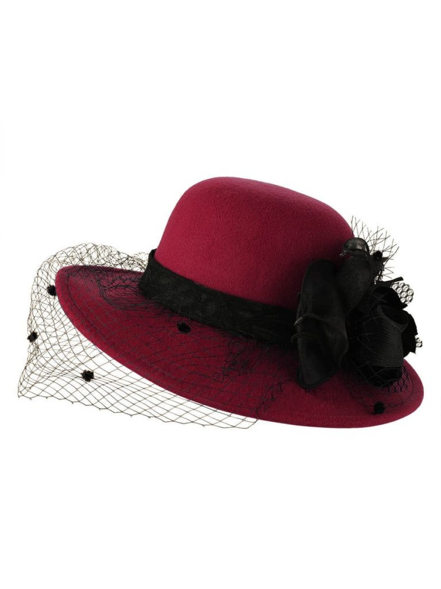 Accessories Retro Stage | Retro Flower Net Round Top Hat