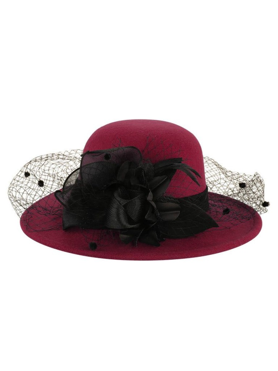 Accessories Retro Stage | Retro Flower Net Round Top Hat