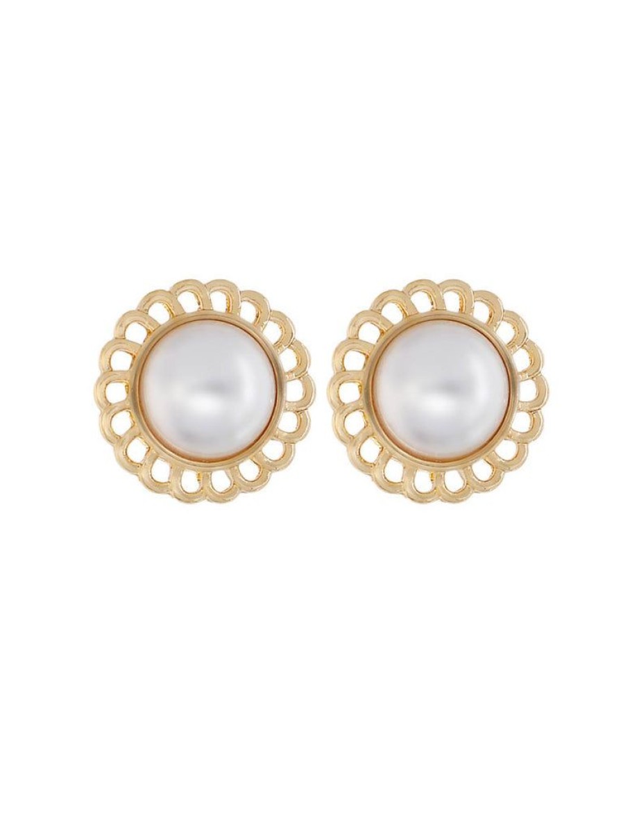 Accessories Retro Stage | Retro Artificial Pearl Stud Earrings