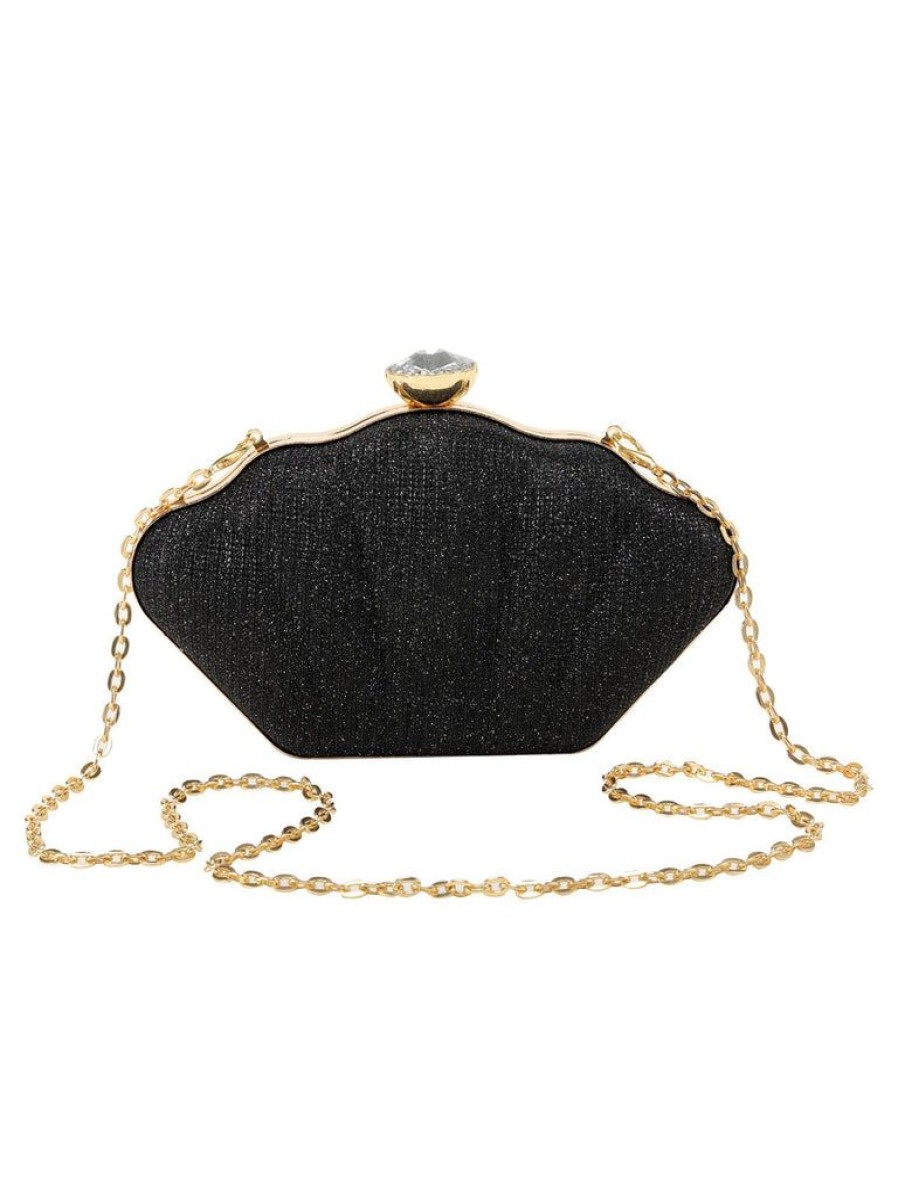 Accessories Retro Stage | Solid Color Crown Chain Box Bag