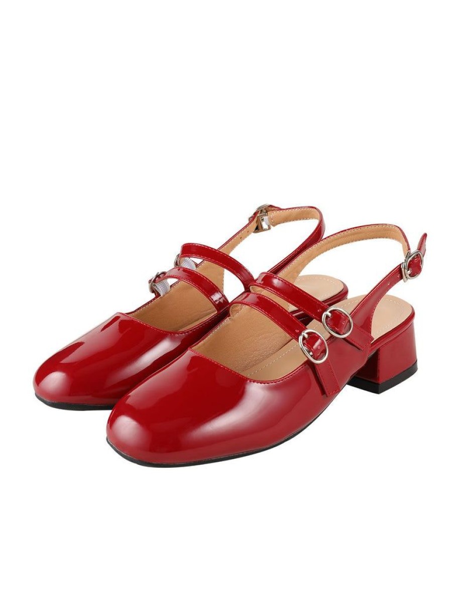 Shoes Retro Stage | Vintage Solid Mary Janes Shoes