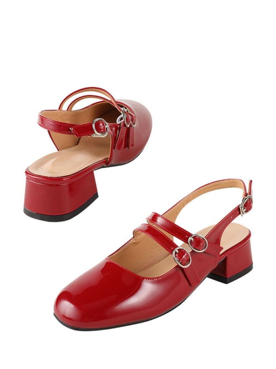 Shoes Retro Stage | Vintage Solid Mary Janes Shoes