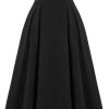 Clothing Retro Stage | 1940S Solid High-Waist Pleated Skirt