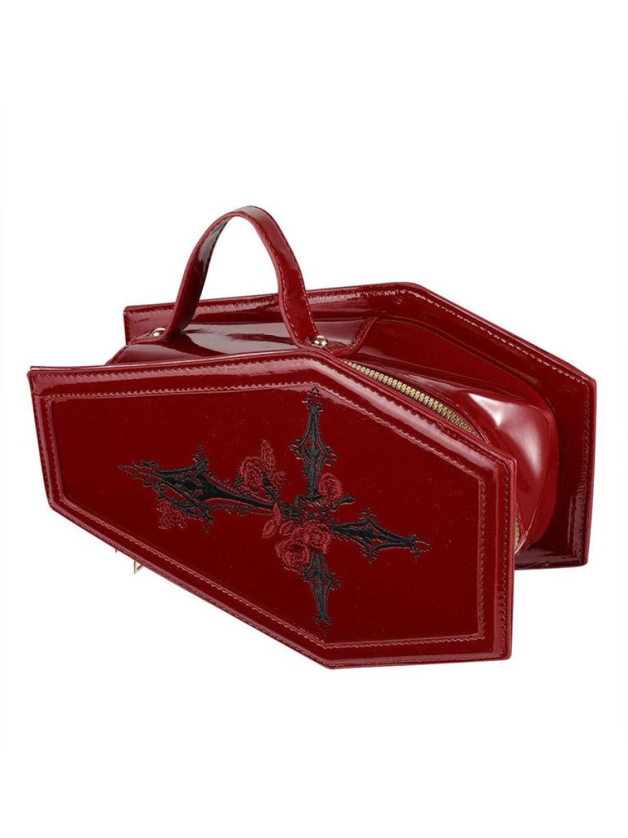 Accessories Retro Stage | Wine Red Halloween Coffin Bag