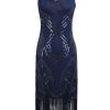 Clothing Retro Stage | 1920S Sequin Flapper Dress Blue