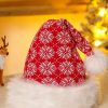 Accessories Retro Stage | Christmas Long Fur Striped Snowflake Hat