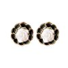 Accessories Retro Stage | Retro Black Shining Rose Earrings