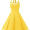 Clothing Retro Stage | 1950S Halter Swing Dress Yellow