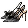 Shoes Retro Stage | Retro Lace Decor Sling Back Shoes