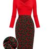 Clothing Retro Stage | [Pre-Sale] 1960S Cherry Vintage Pencil Dress Red