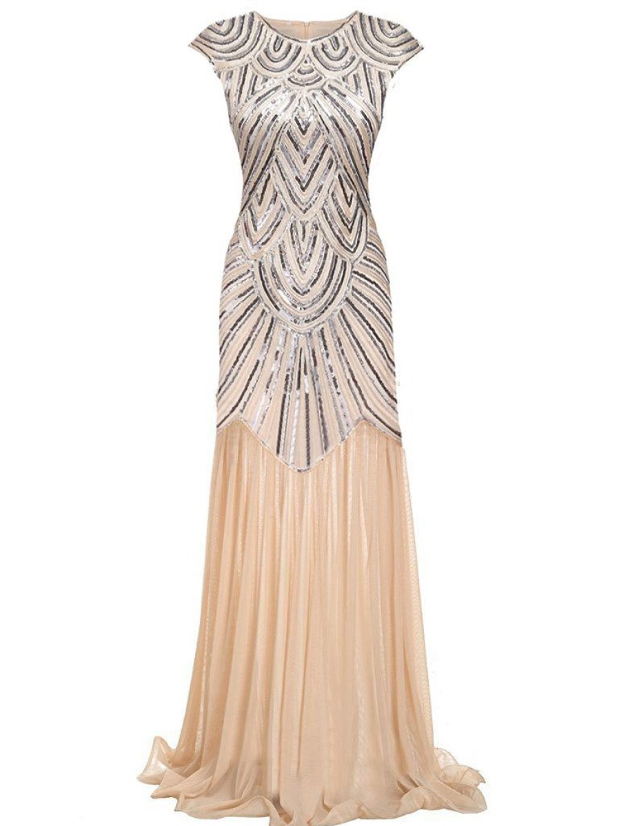 Clothing Retro Stage | 1920S Embroidery Sequin Maxi Dress