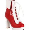 Shoes Retro Stage | Christmas Pointed Toe Side Zip High Heel Low Boots