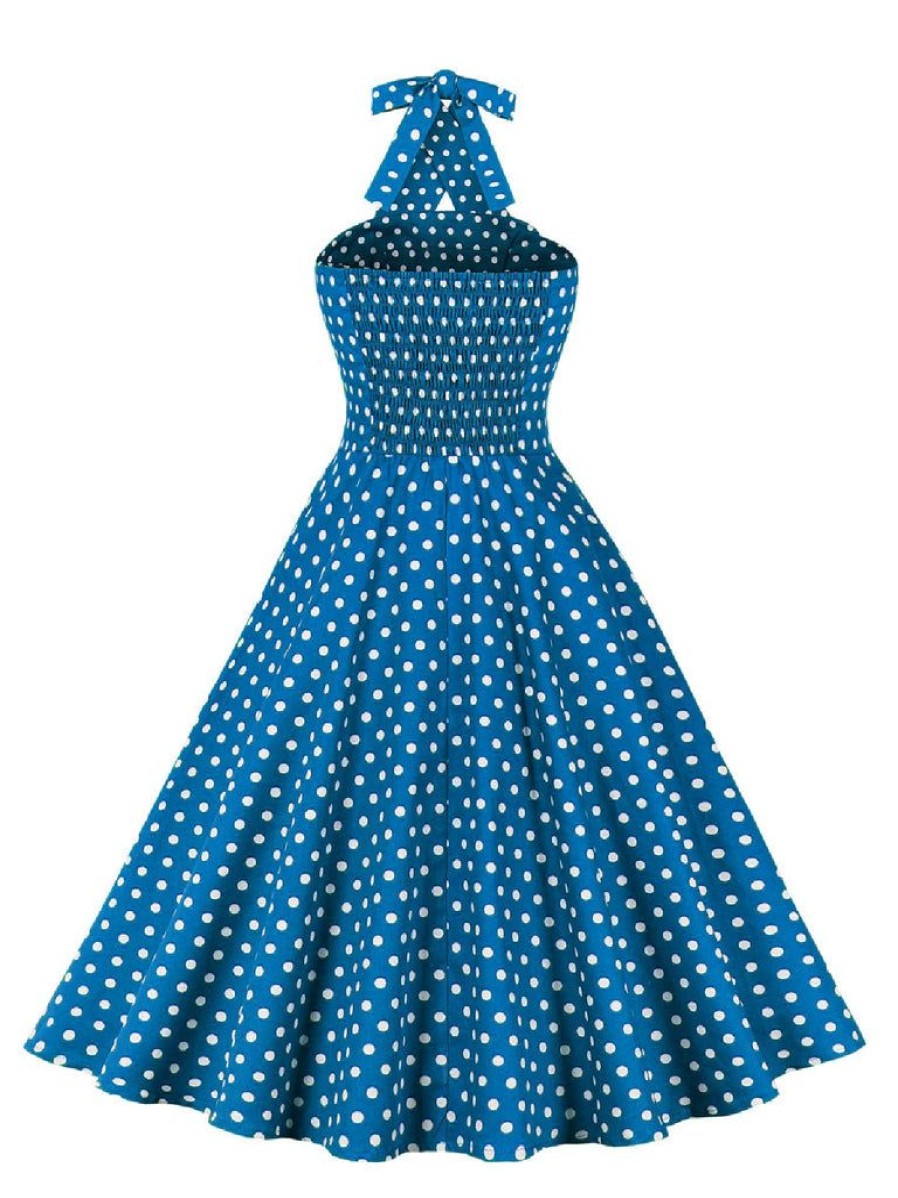 Clothing Retro Stage | 1950S Polka Dot Halter Dress