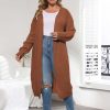 Clothing Retro Stage | [Plus Size] Solid Color 1960S Knitted Long Cardigan