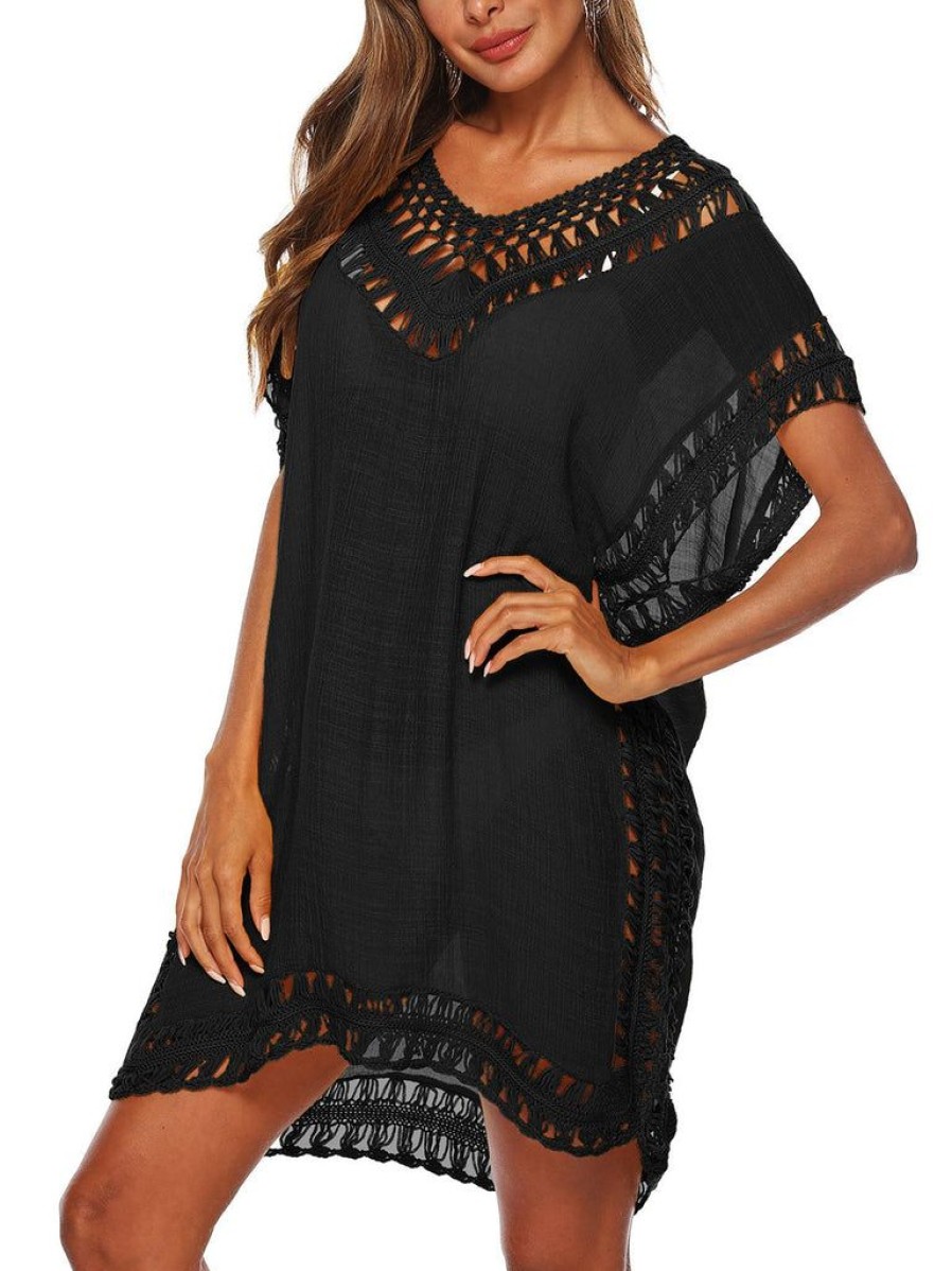 Clothing Retro Stage | Solid Cut Out Bohemian Cover Up