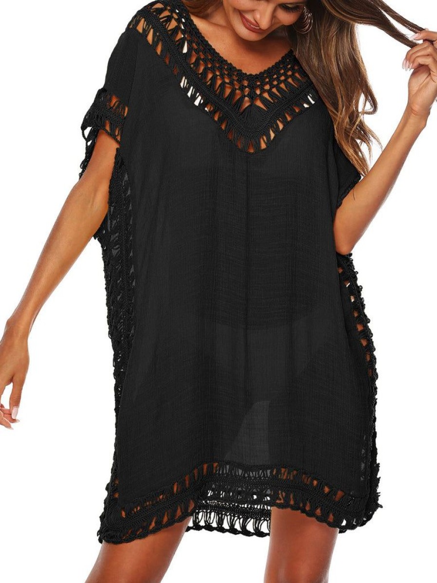 Clothing Retro Stage | Solid Cut Out Bohemian Cover Up