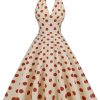 Clothing Retro Stage | 1950S Polka Dot Halter Swing Dress