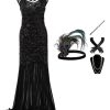 Clothing Retro Stage | 2Pcs Top Seller Maxi 1920S Dress & Accessories Set