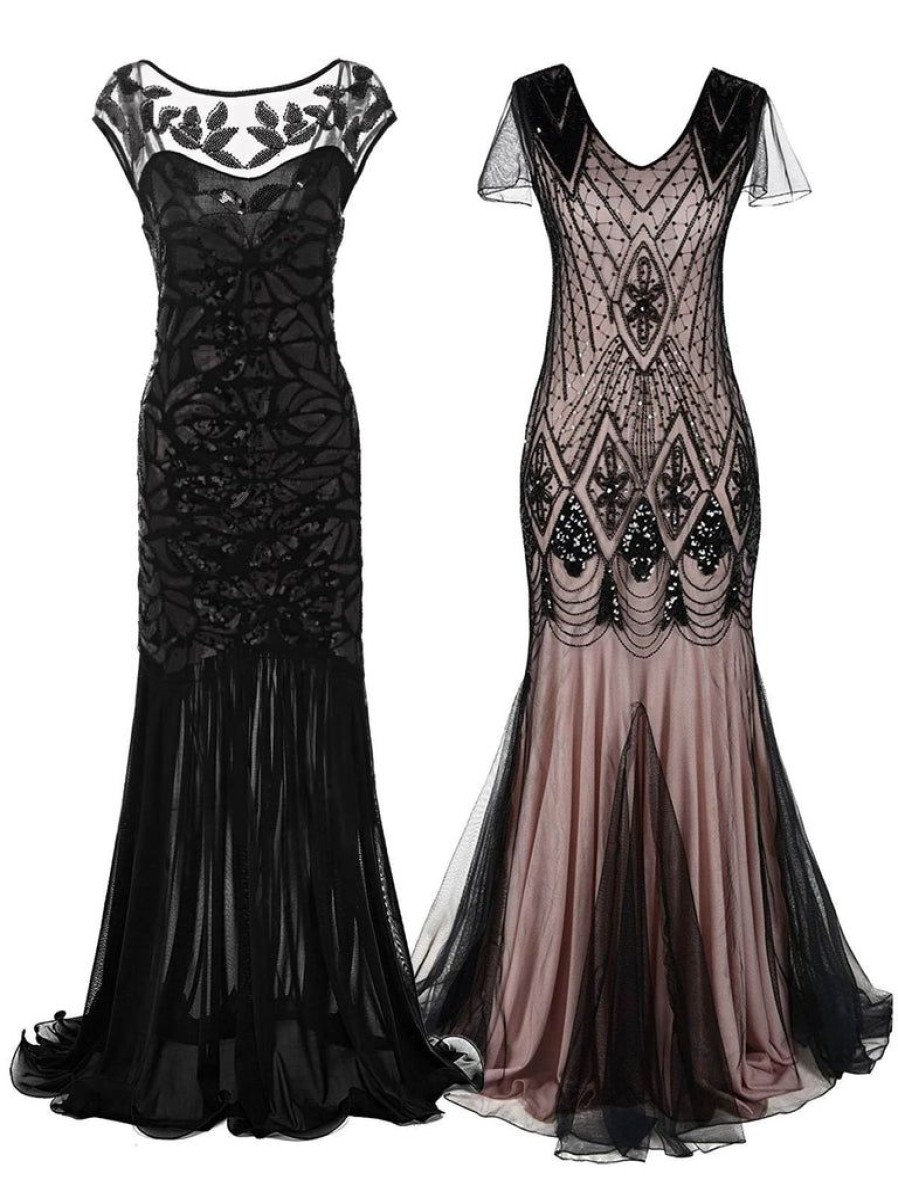 Clothing Retro Stage | 2Pcs Top Seller 1920S Sequin Maxi Flapper Dress