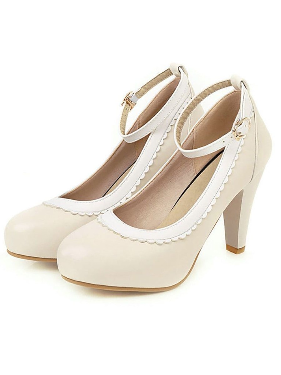 Shoes Retro Stage | Retro Ankle Strap High Heels Shoes