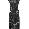 Clothing Retro Stage | 1920S Sequin Fringed Gatsby Dress Gold