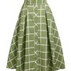 Clothing Retro Stage | 1950S Plaid Swing Skirt Green