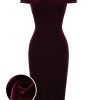 Clothing Retro Stage | 1960S Velvet Bodycon Vintage Dress