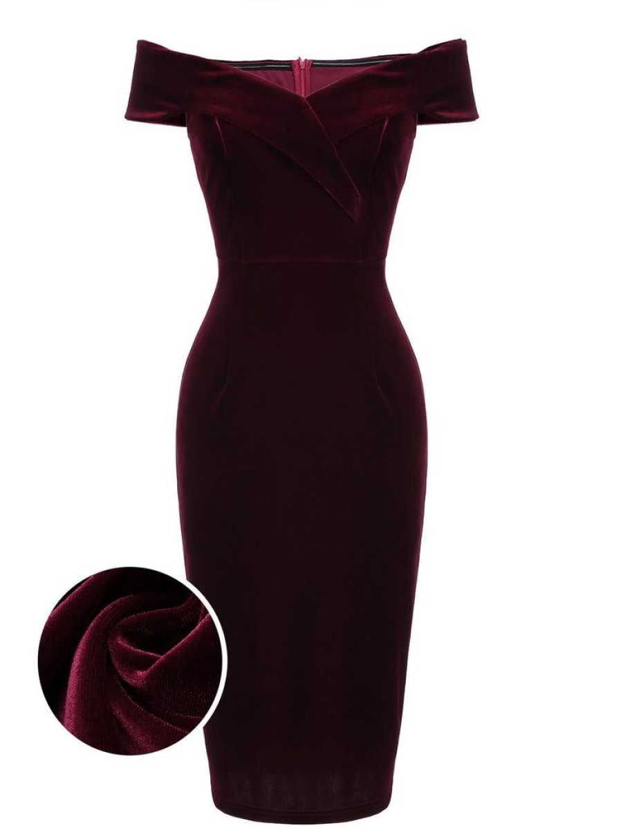 Clothing Retro Stage | 1960S Velvet Bodycon Vintage Dress