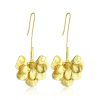 Accessories Retro Stage | Long Floral Golden Temperament Earrings