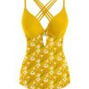 Clothing Retro Stage | 1950S Daisy Patchwork Swimsuit Yellow