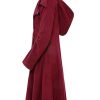 Clothing Retro Stage | 1950S Solid Button Coat Wine Red