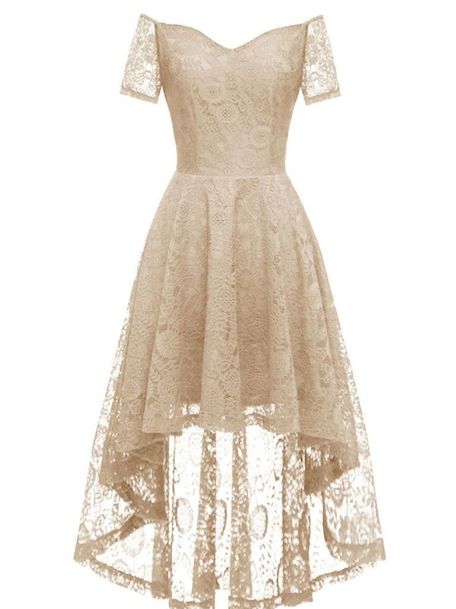 Clothing Retro Stage | 1950S Off-Shoulder Floral Lace Dress