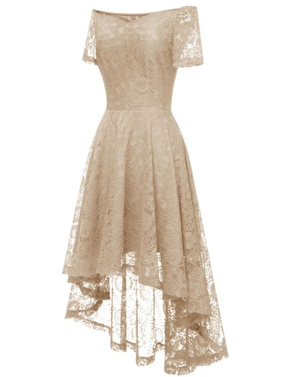 Clothing Retro Stage | 1950S Off-Shoulder Floral Lace Dress