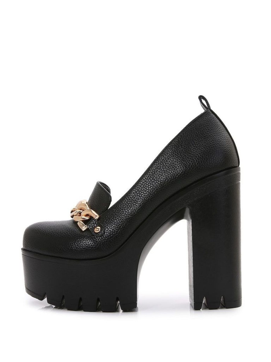 Shoes Retro Stage | Retro Thick Bottom High Heels Black