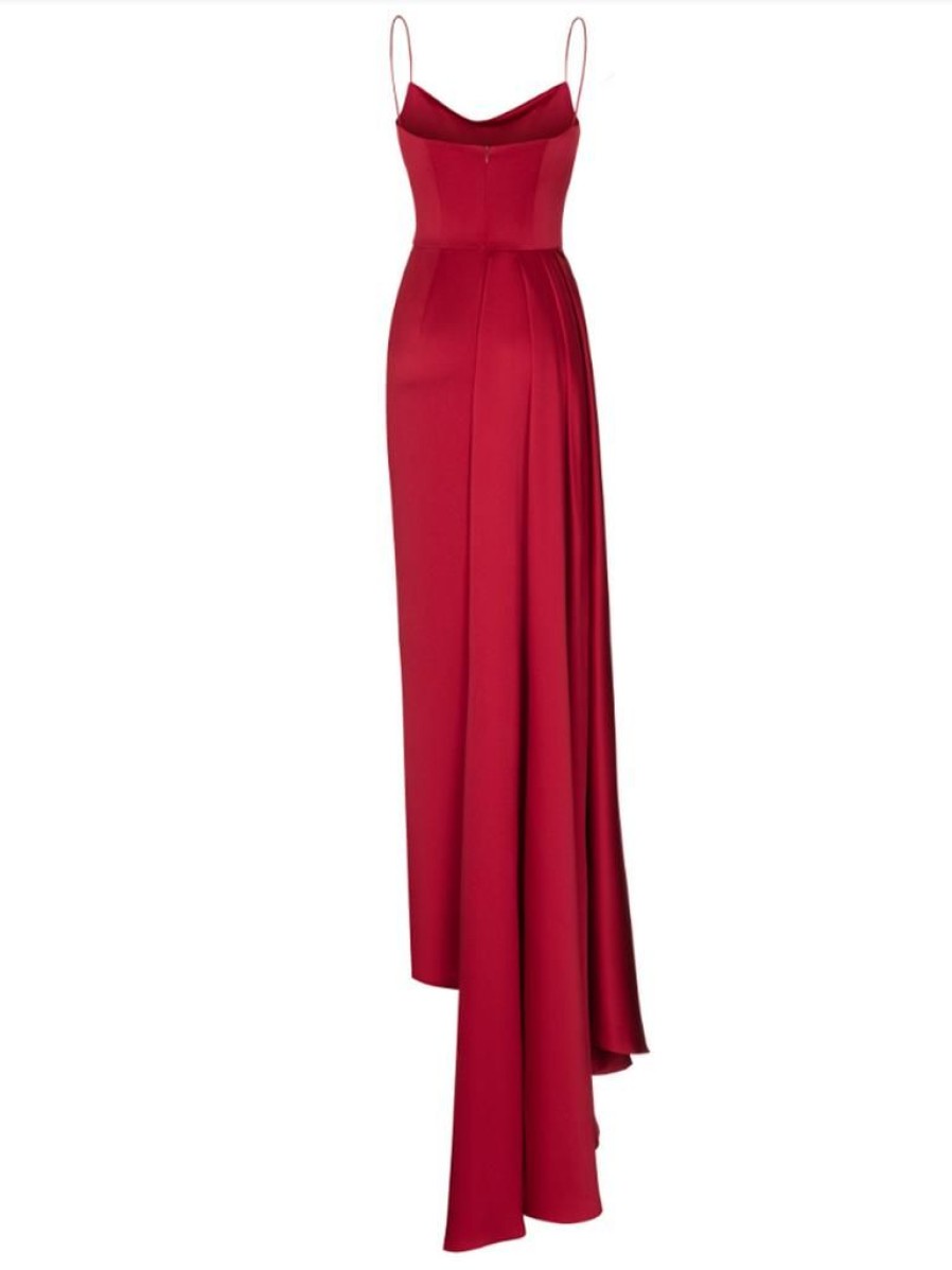 Clothing Retro Stage | 1930S Spaghetti Strap Solid Long Slit Dress