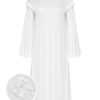 Clothing Retro Stage | 1960S Solid Lantern Sleeve Nightgown White