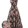 Clothing Retro Stage | 1930S V-Neck Floral Sleeveless Dress