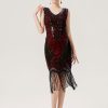 Clothing Retro Stage | 1920S Sequined Fringed Sleeveless Dress