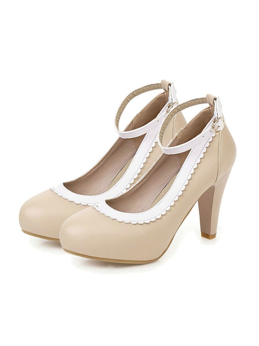 Shoes Retro Stage | Retro Ankle Strap High Heels Shoes