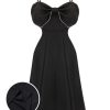 Clothing Retro Stage | 1940S Bowknot Strap Sleepwear Black