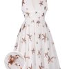 Clothing Retro Stage | 1950S Sequins Stars Swing Dress White