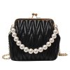 Accessories Retro Stage | Retro Pearl Chain Solid Frame Bag